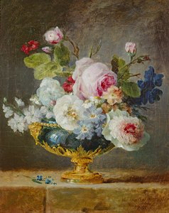 Bloemen in een blauwe vaas, 1782